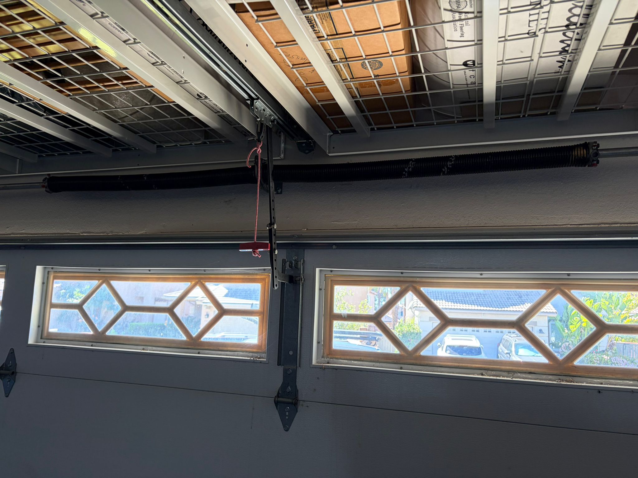 New spring on diamond window door
