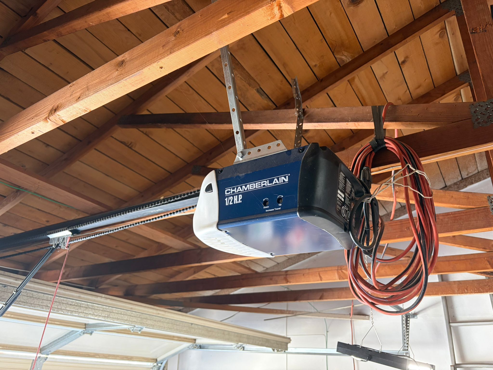 Old garage door opener before replacement
