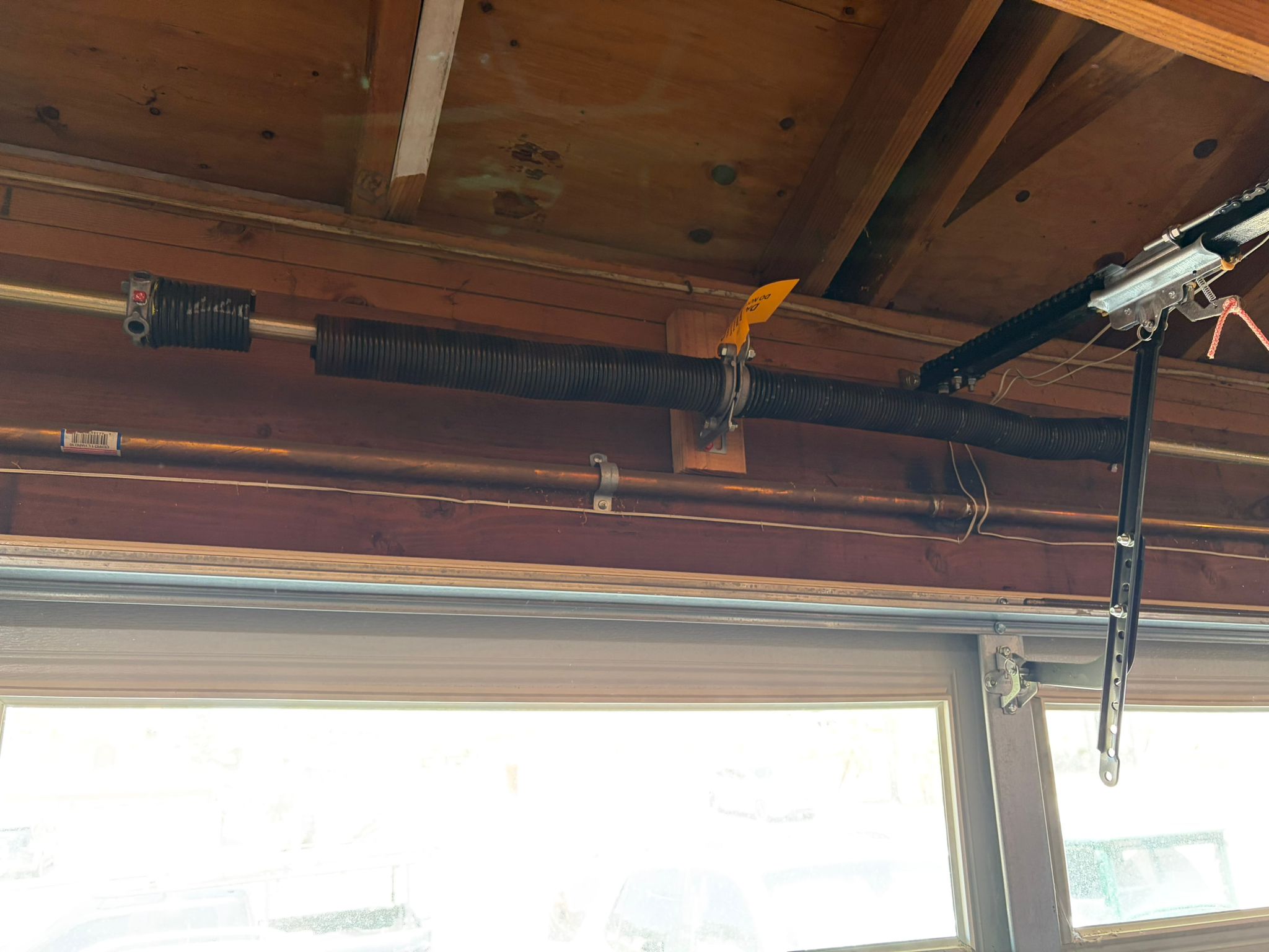 Old springs in wooden beam garage